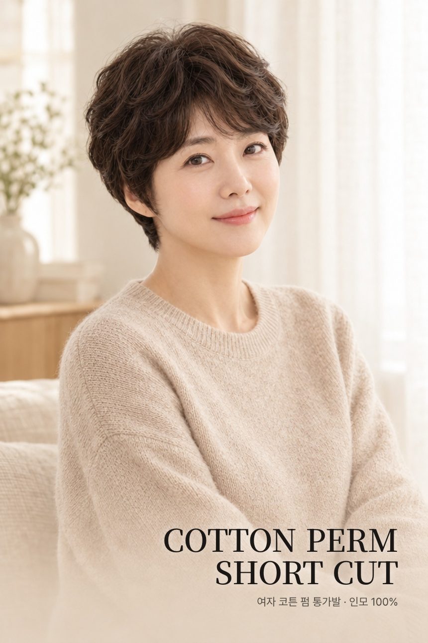 여자 코튼 펌 통가발 대표 이미지