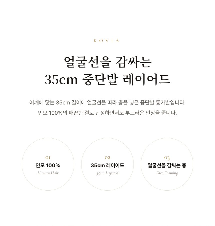 여성 중단발 레이어드 컷 통가발 상품 소개