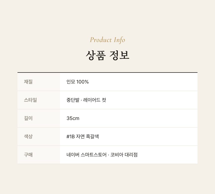 여성 중단발 레이어드 컷 통가발 상품 정보